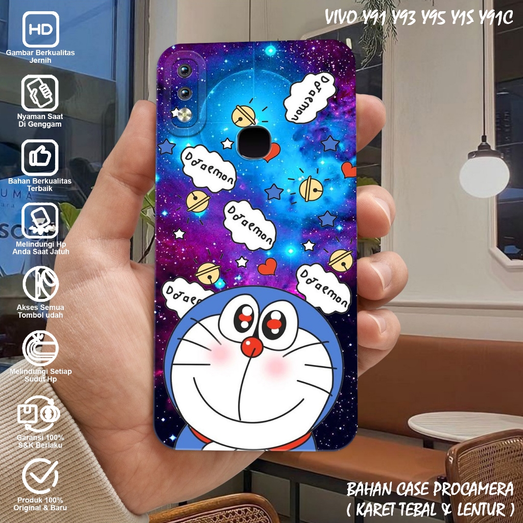 Case Vivo Y91 Y93 Y95 Y91C Y1S - Softcase Vivo Y91 Y93 Y95 Y91C Y1S Motif (DORAEMON) Case Pro Camera