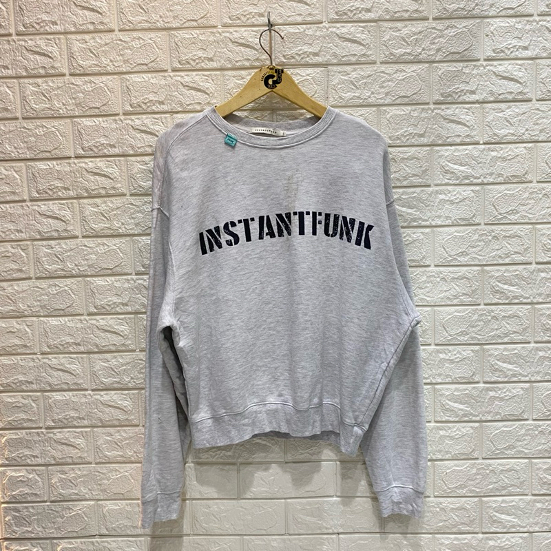 B223 Crewneck Sweeter instantfunk instantfunk Lengan Panjang Cotton Fleece Tebal abu-abu