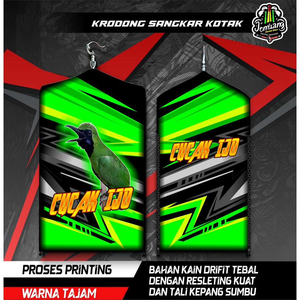 Krodong Krojong Sangkar Burung Kotak, Kosan, Koper, Desain Cucak Ijo, Printing, High Quality, COD
