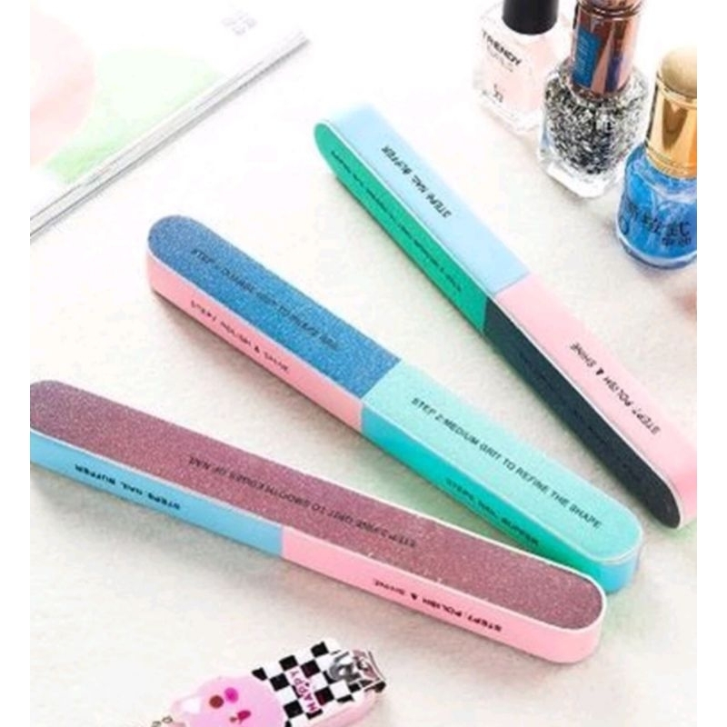 NAil ART AMPLAS KUKU 7 STEPS ART NAIL ART BUFFER 7 STEPS AMPLAS KIKIR NAIL ART MANICURE DAN PEDICURE