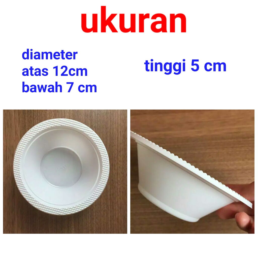 mangkuk mangkok plastik putih susu untuk bakso es buah ukuran 12 cm