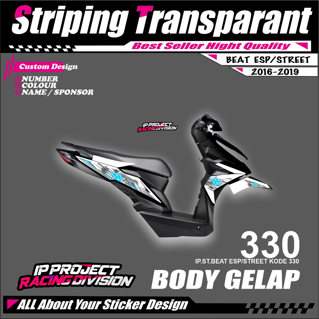 BEAT ESP/STREET 2016/2019  (COD) STIKER STRIPING MOTOR HONDA BEAT ESP/STREET  HOLOGRAM DAN TRANSPARA