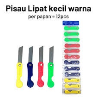 

CUTTER PISAU LIPAT KECIL WARNA MURAH 12PCS / 1 RENTENG