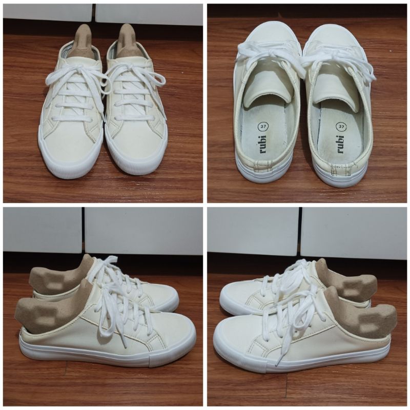Sepatu rubi mule slip on white warna putih no 37 shoes wanita perempuan