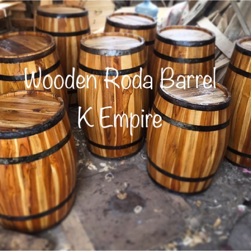 Barrel Kayu Dekorasi Kayu Jati Gentong Kayu