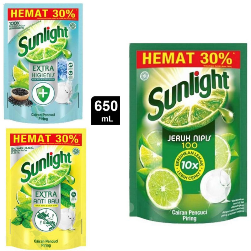 Sunlight Sabun Cuci Piring/Sunlight Pencuci Piring 650 ml