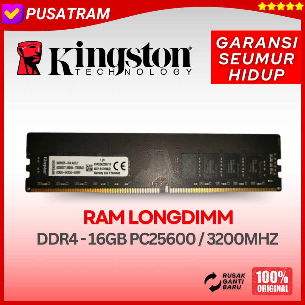 RAM PC KINGSTON DDR4 16GB 25600 / 3200 MHz ORI RAM DDR4 16GB 3200 MHz