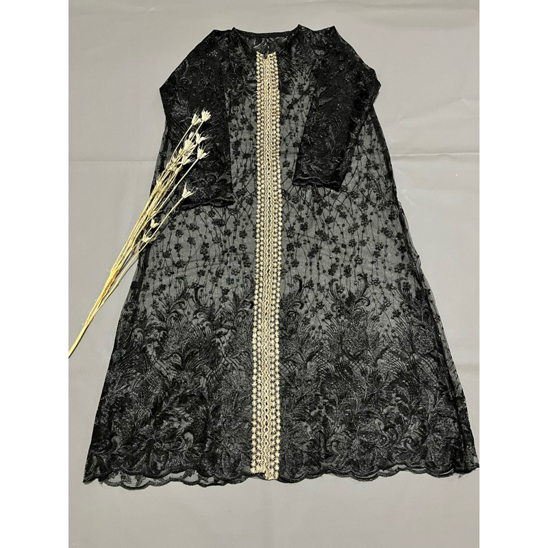 Cardigan Outer Long Vest Brukat griter premium