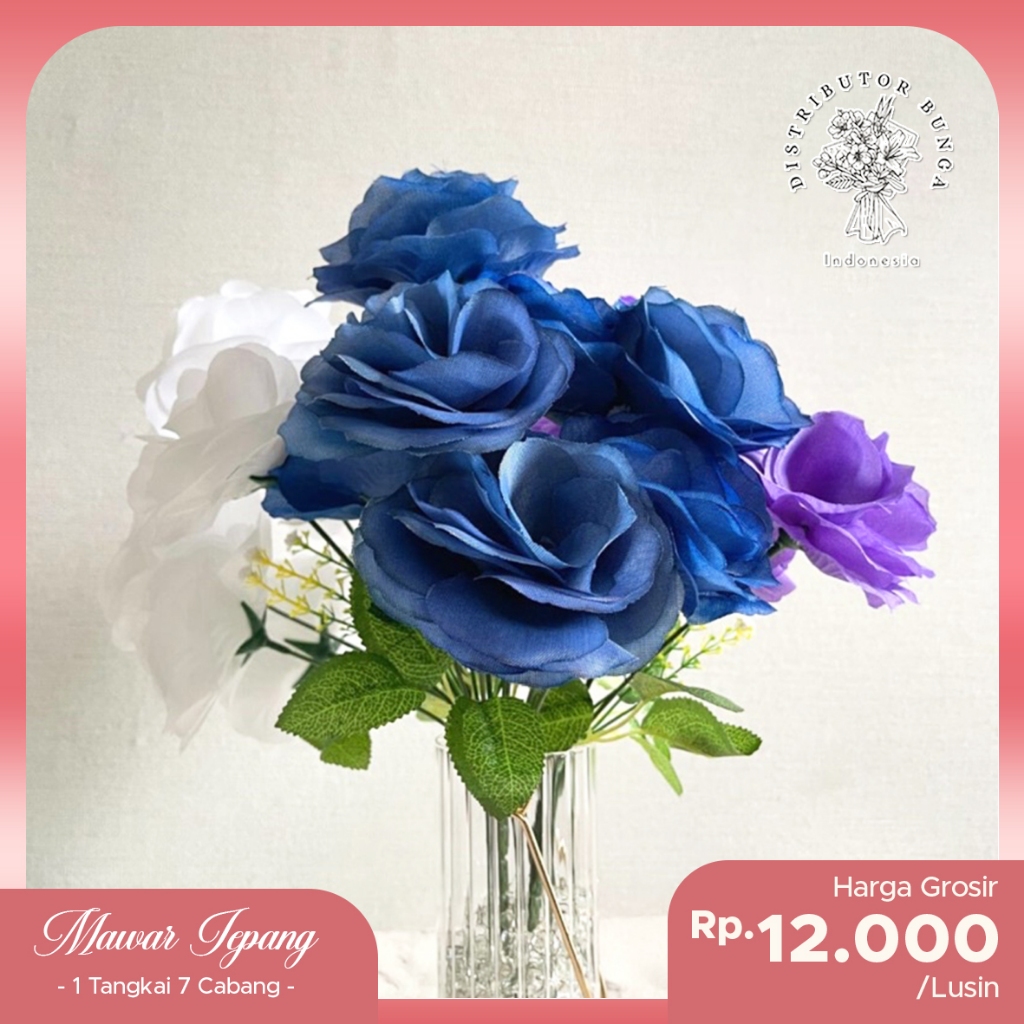✅COD (7 Tangkai) Bunga Mawar Rose Import Plastik / Bunga Mawar Artificial / Artificial Import Premiu
