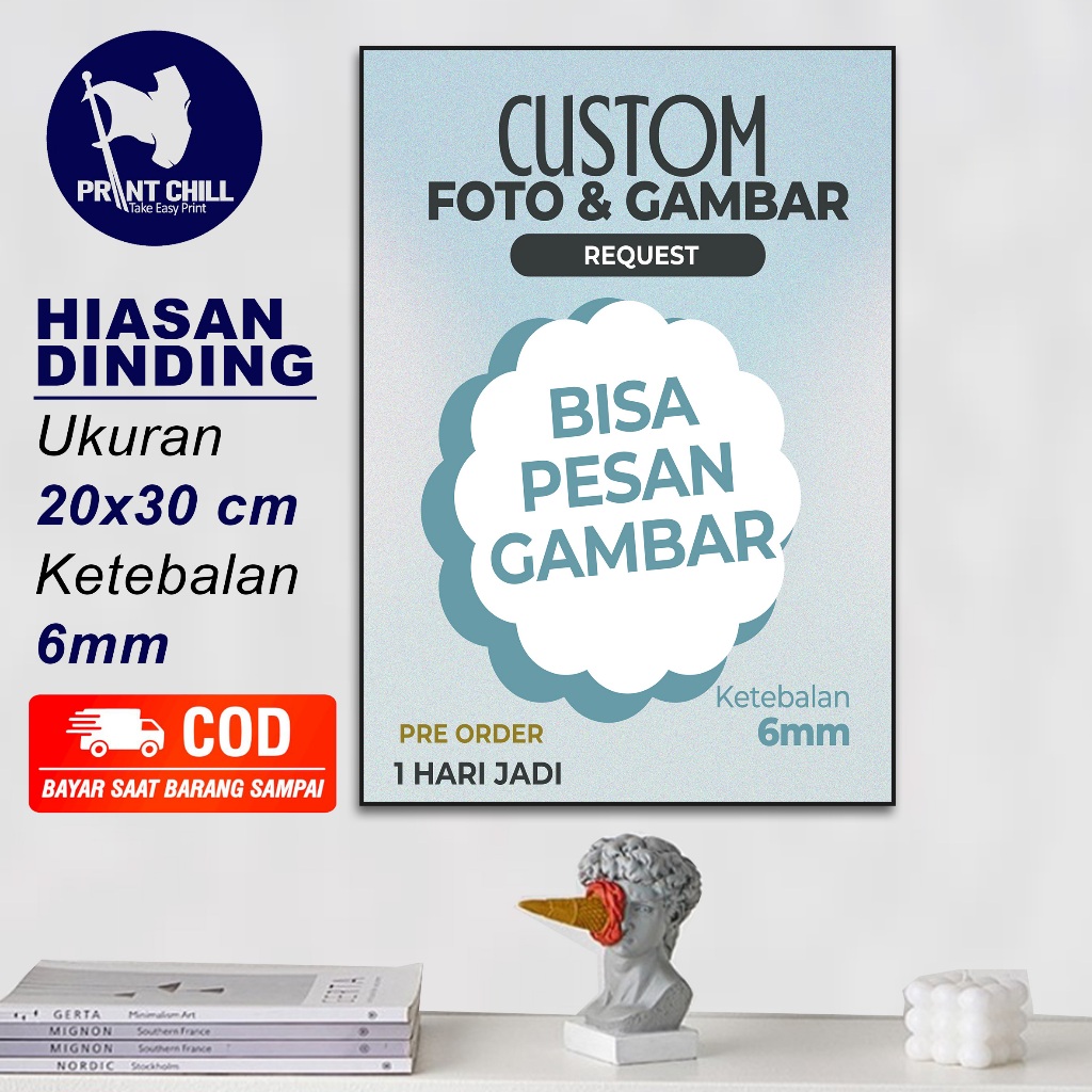 pajangan dinding custom gambar Hiasan Kamar Cafe Aesthetic Keren Murah Minimalis Dekorasi Wall Decor