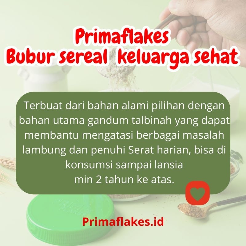 

QH PRIMAFLAKES BUBUR SEREAL GANDUM TALBINAH MEMBANTU MENGATASI ASAM LAMBUNG MAAG DAN GERD