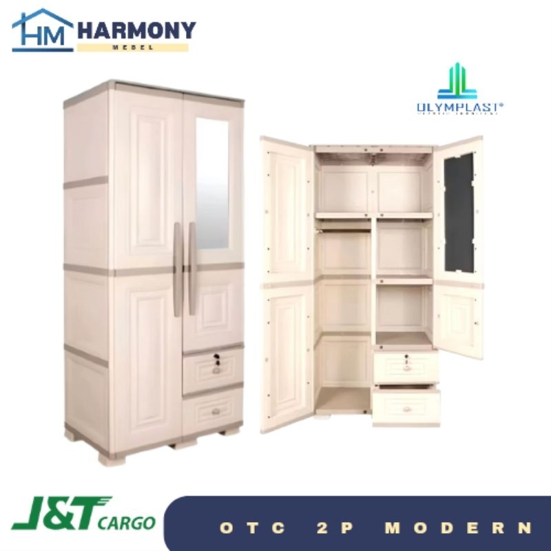 Olymplast Lemari Plastik 2 Pintu / Lemari Pakaian 2 Pintu Modern / Lemari Baju - OTC 2P Modern