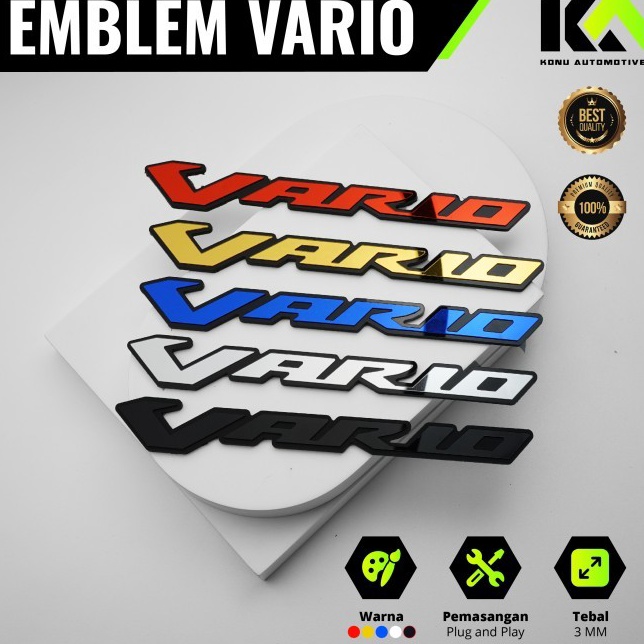 Berkualitas EMBLEM VARIO LOGO TIMBUL VARIO 3D EMBLEM VARIO 3D BUKAN STIKER  Hitam