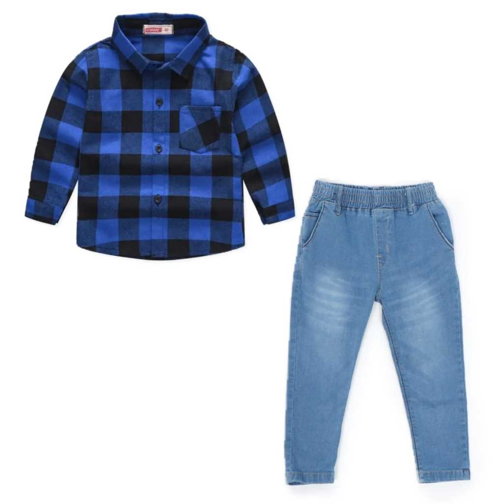 setelan kemeja anak laki laki baju anak laki stelan anak laki kemeja kotak kotak anak laki