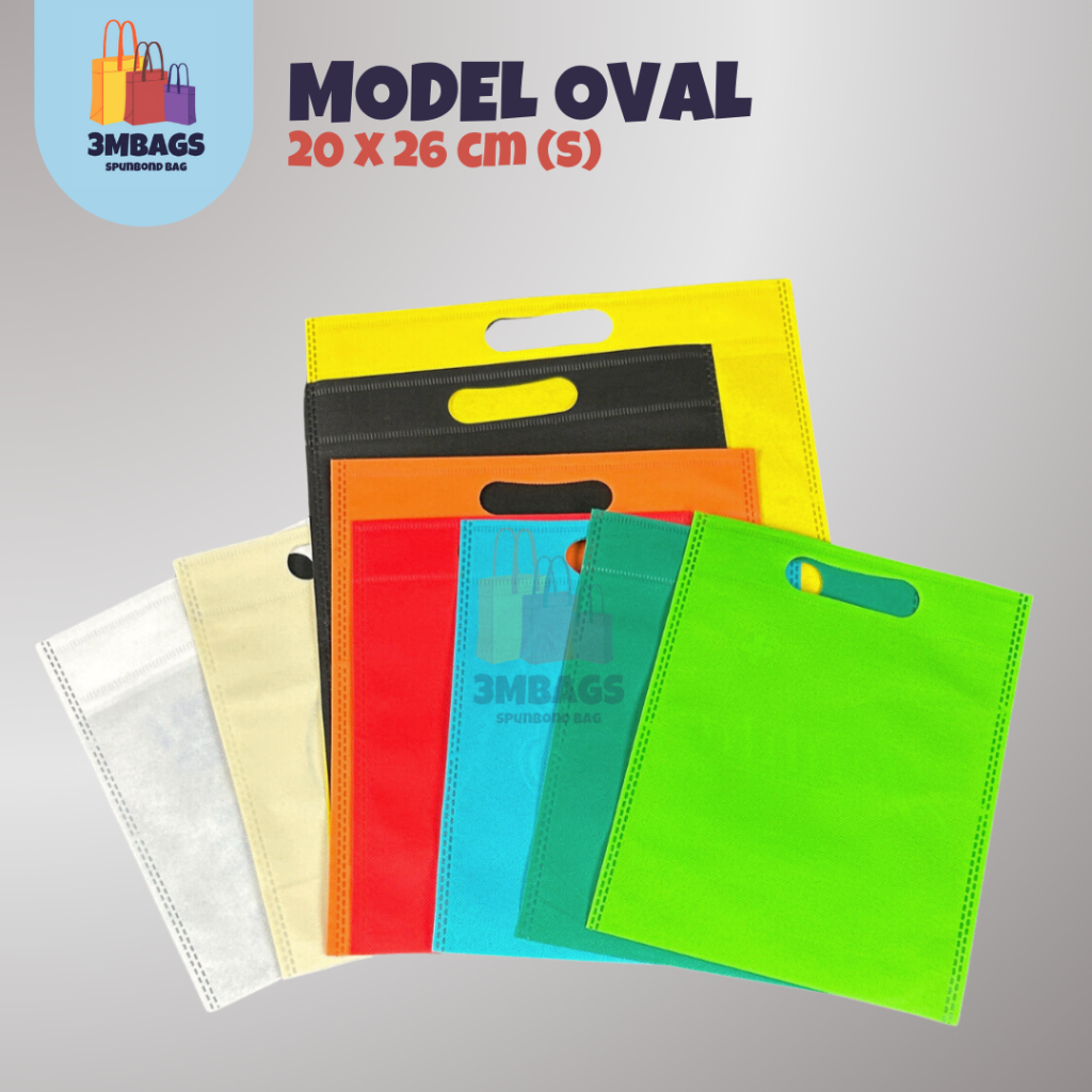 

Tas Spunbond / Tas Promosi / Tas Press / Goodie Bag / Tas Belanja Model Oval 20 x 25 cm (S)