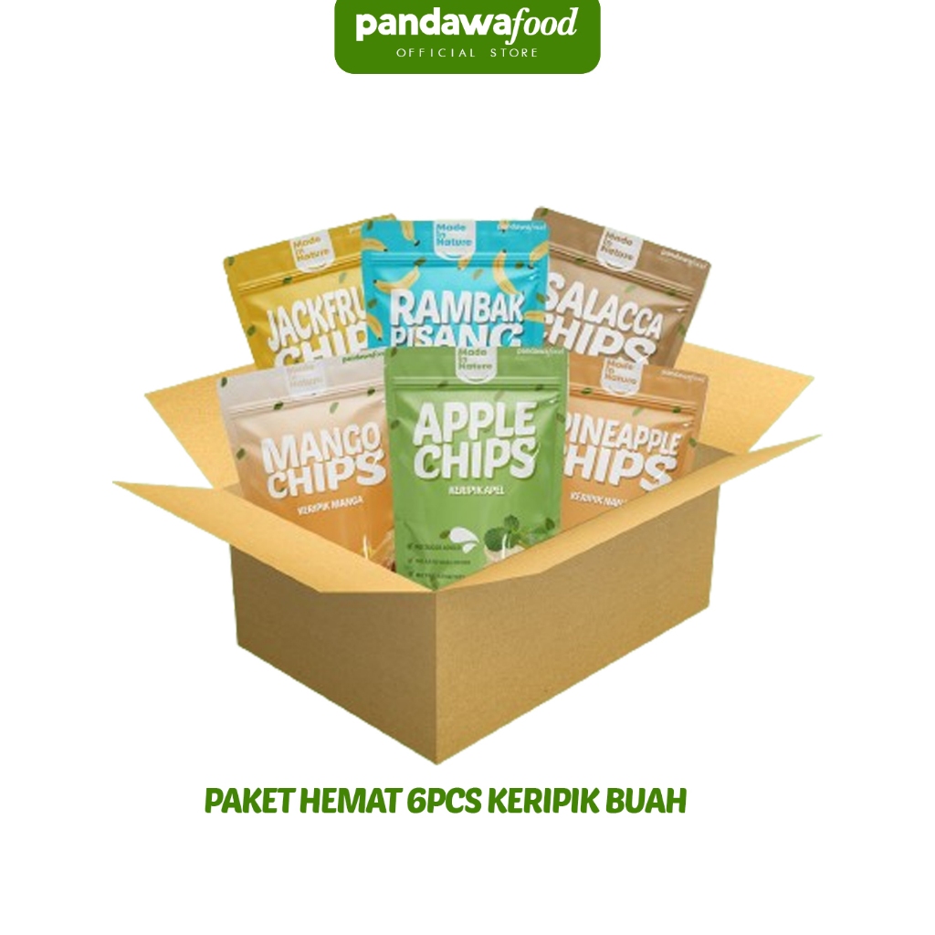 

Pandawa Paket 6pcs Keripik Buah 70gr / Keripik Apel Mangga Nanas Nangka Salak Rambak Pisang