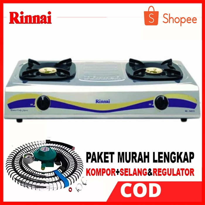 KOMPOR GAS RINNAI 2 TUNGKU RI 522 E / KOMPOR 2 TUNGKU / KOMPOR RINNAI 2 TUNGKU / KOMPOR RINAI 2 TUNG