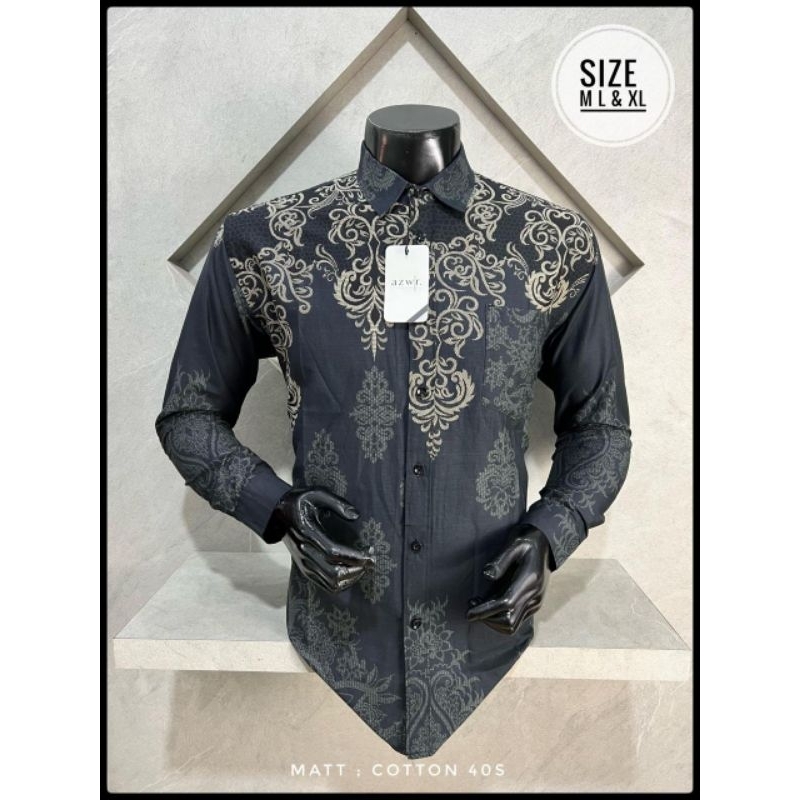 Kemeja Batik Pria Original Azwr Slimfit Modern Premium