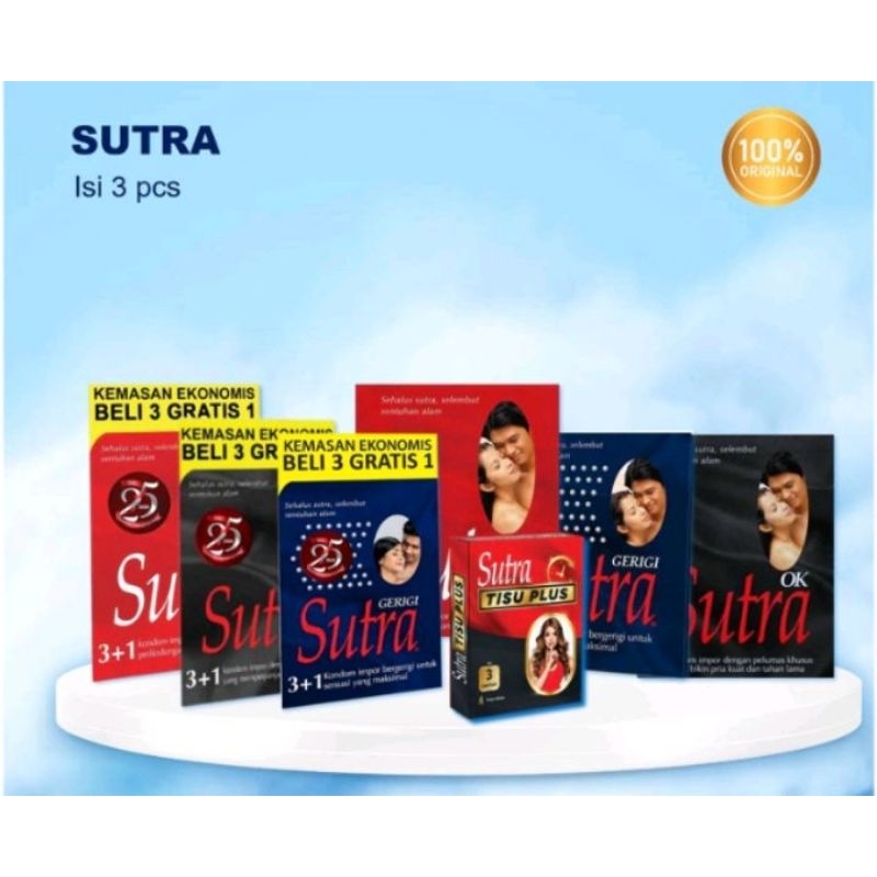 Kondom Sutra 3+1 | Kondom Pria Isi 4 | Sutra Kondom Original Aman / Anti Bocor