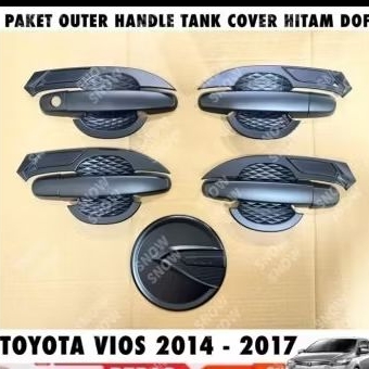 Paket Outer Handle Tank Cover Toyota Vios 2014-2017 Hitam Doff