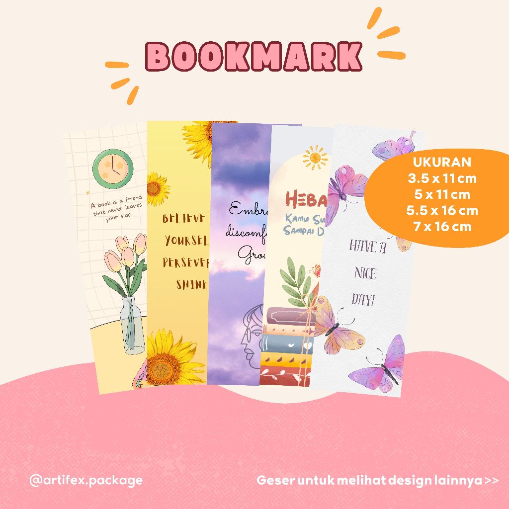 

CUSTOM BOOKMARK KERTAS 1 SISI | Pembatas Buku Al-Quran Hangtag Art Carton 230gsm