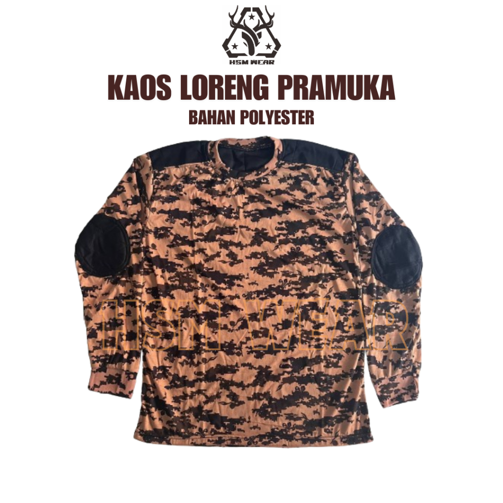 Kaos Deker Loreng Pramuka  / Baju Pramuka Tangan Panjang / Scout Creating A Better World ALLSIZE / S