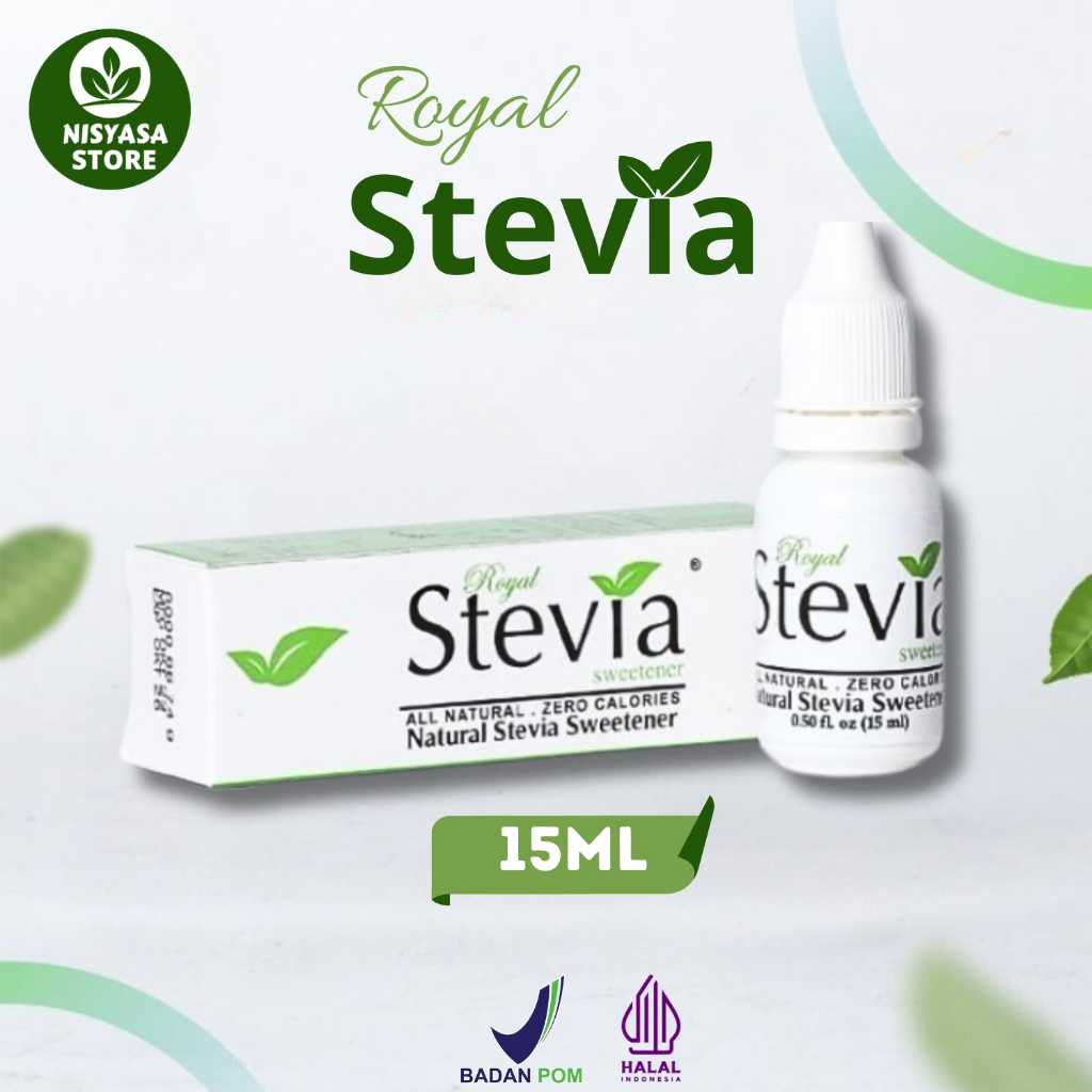 

Royal Stevia 15ML Pemanis Alami Cair Natural Sweetener Pengganti Gula 0 Kalori Halal Bpom