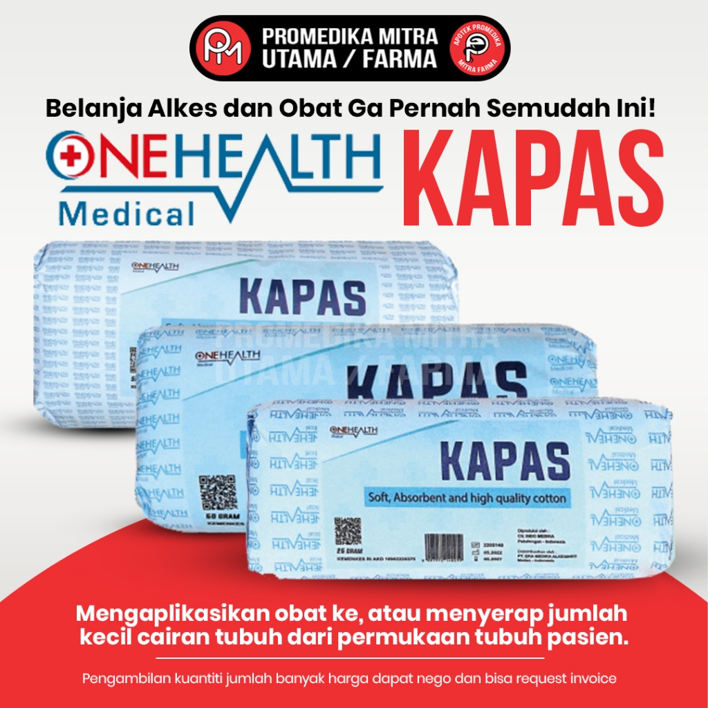 Kapas Pembalut One Health 500gr/1000gr | Kapas Pembalut | PT.ERA MEDIKA ALKESINDO