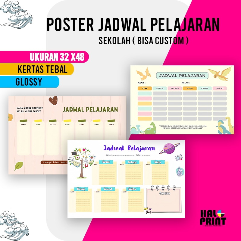 

POSTER JADWAL PELAJARAN SEKOLAH / CUSTOM / FREE DESAIN