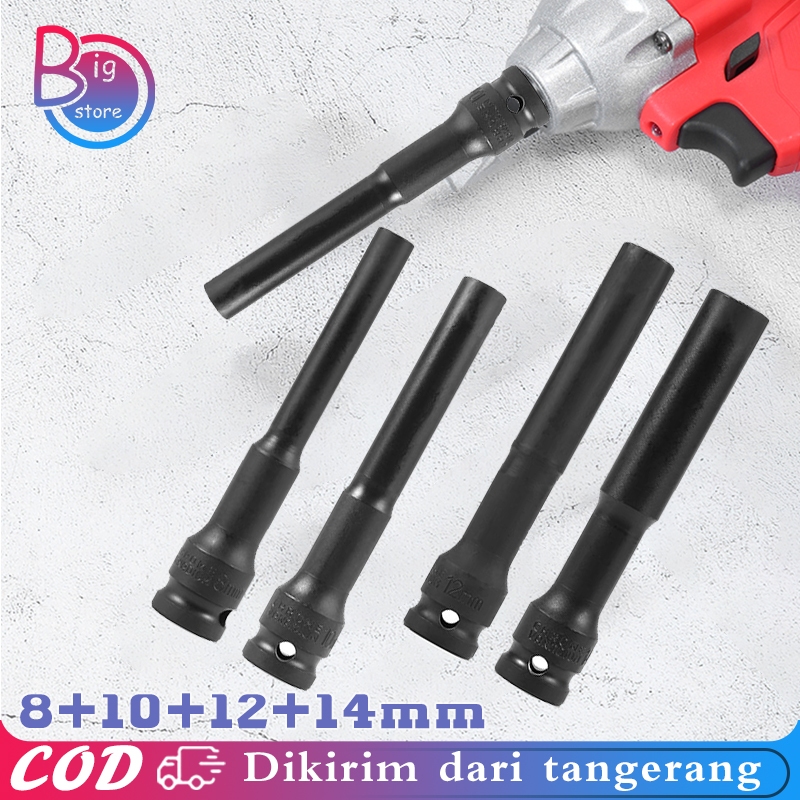 130mm Mata Kunci Shock Cover 4pcs 8-14mm Kunci Shock Panjang Impact Socket 1/2 Mata Kunci Shock Impa