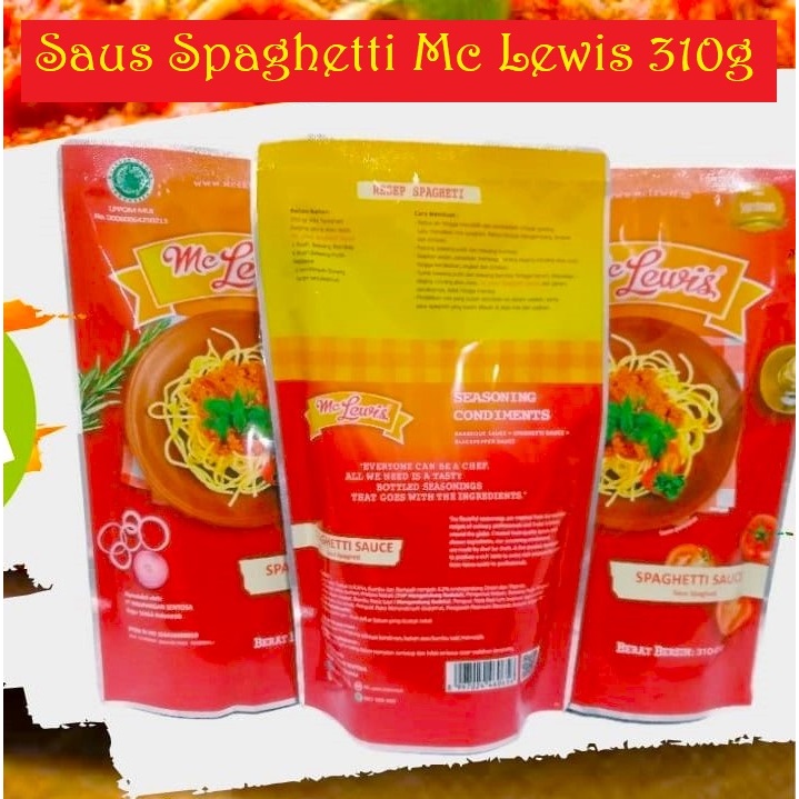 

Mc Lewis saus spaghetti spageti bolognese 310 Gram bolognaise saus spagetti mclewis 310gr