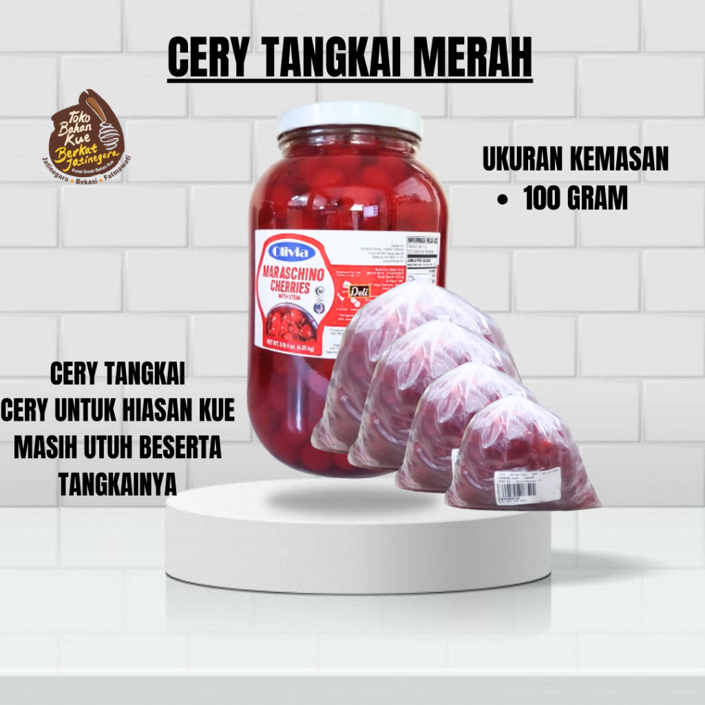 

TOPPING CAKE CERY TANGKAI MERAH / CERY HIASAN KUE / CERY MERAH REPACK 100 GRAM