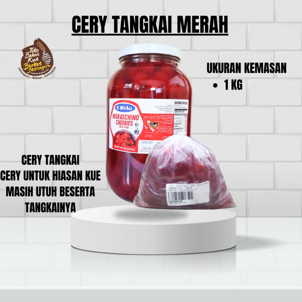 

TOPPING CAKE CERY TANGKAI MERAH / CERY HIASAN KUE / CERY MERAH REPACK 1 KG