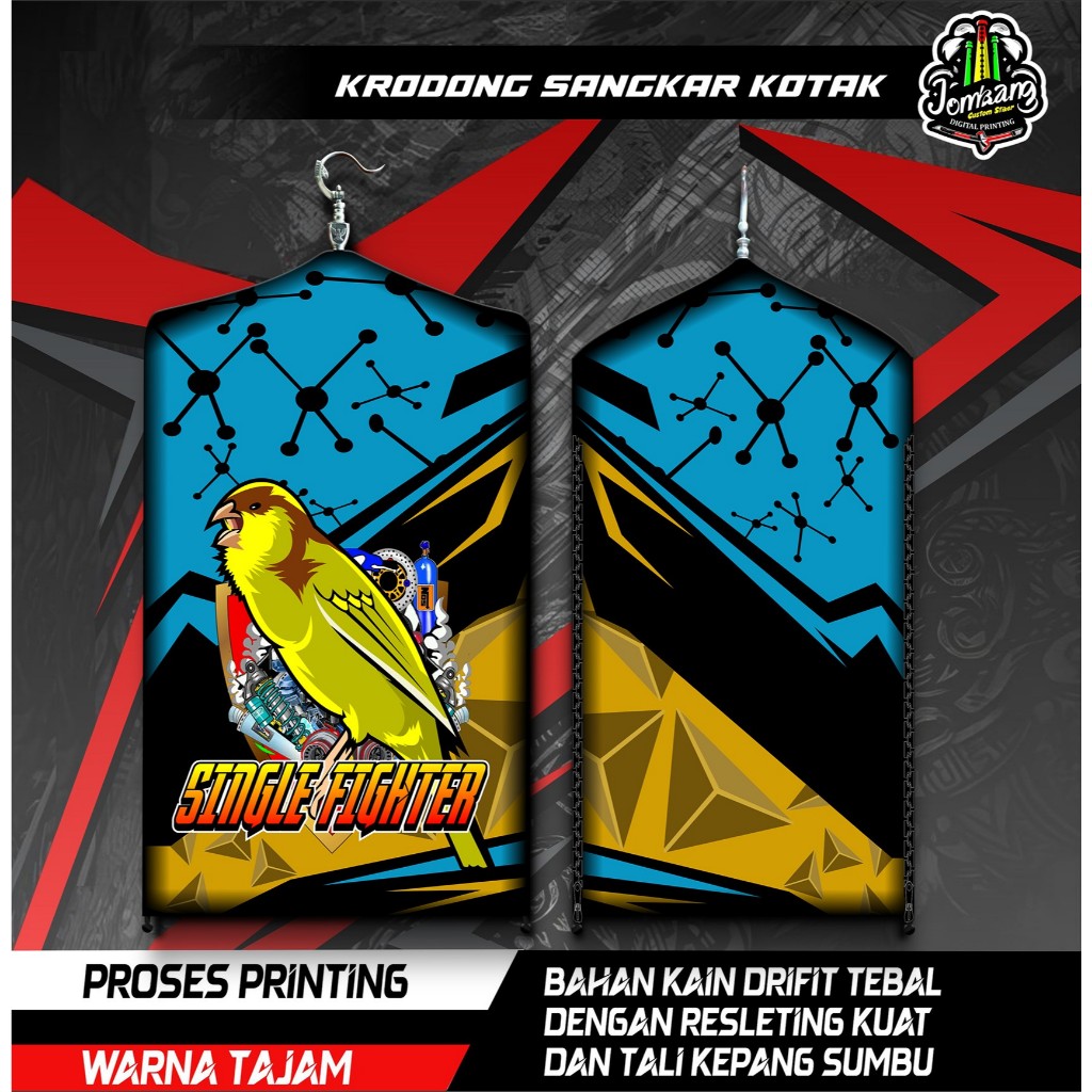 Krodong Krojong Sangkar Burung Kotak, Kosan, Koper, Desain Kenari, Printing, High Quality, COD