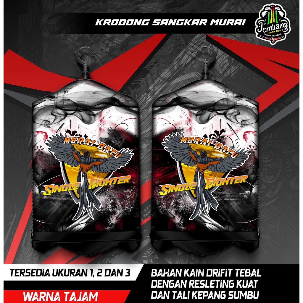 Krodong Krojong Sangkar Burung Murai, Sangkar Bulat Custom, Printing, High Quality, COD