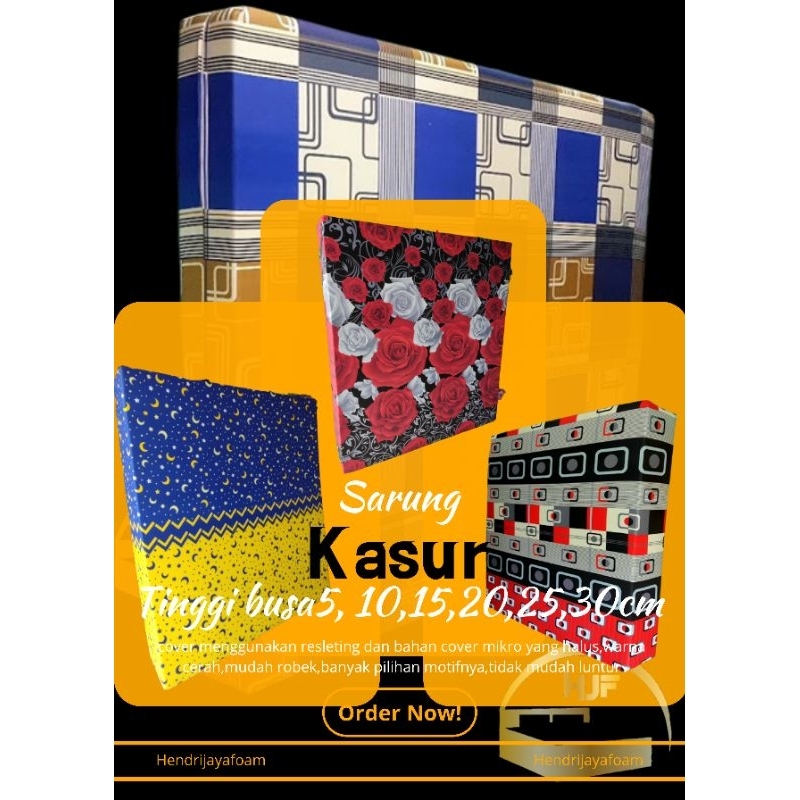 sarung/cover kasur busa inoac resleting tebal 5,10,15,20,25,30cm bahan mikro ukuran no 1,2,3,4,5