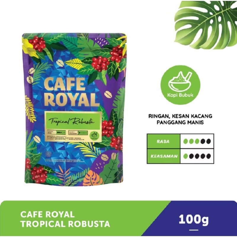 

CAFE ROYAL TROPICAL RUBUSTA GROUND 100GR ( Kopi Bubuk )