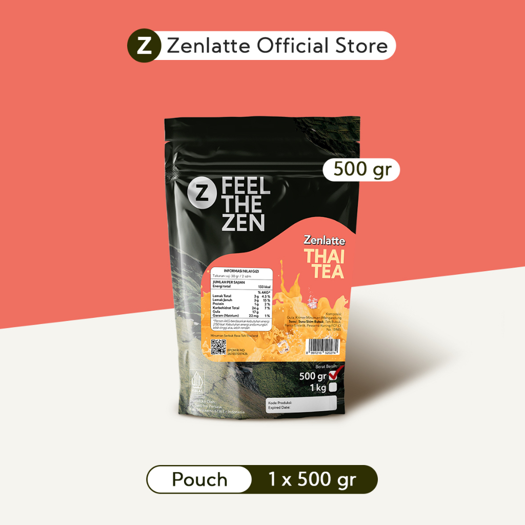 

Zenlatte Thai Tea - Bag 500gr | Thai Tea Powder | Bubuk Thai Tea