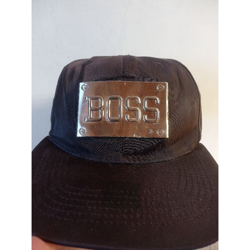 topi snapback baseball hiphop BOSS logo besi bekas second original