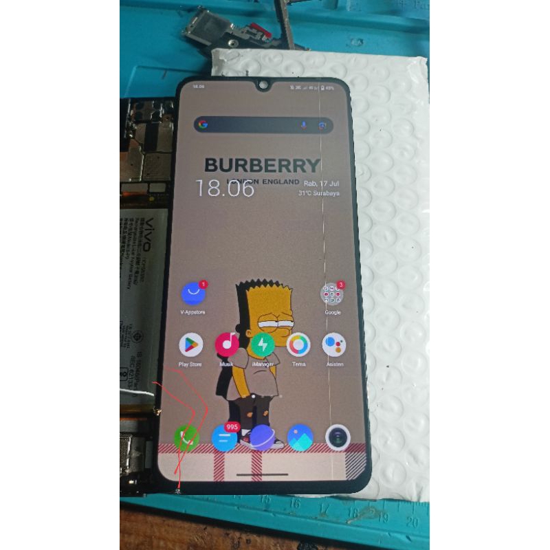 LCD Vivo V21 5G copotan minus