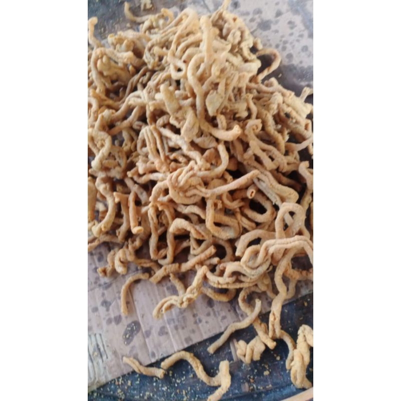 

kripik usus ayam ukuram 1 kilogram