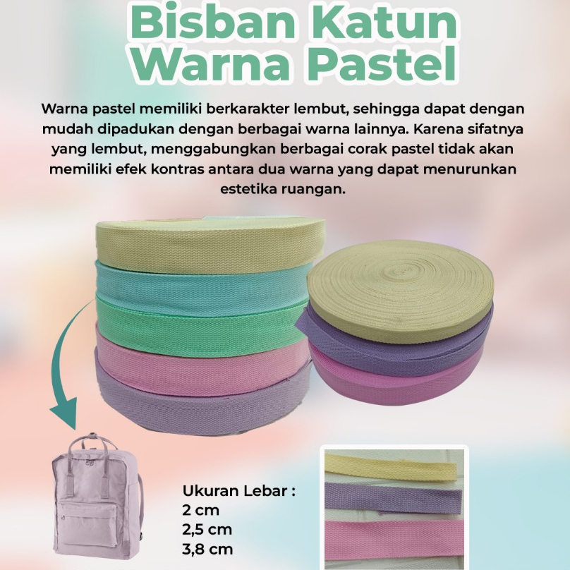 Bisban Katun Warna Pastel (Harga Meteran)