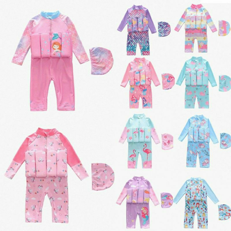Baju Renang Anak Perempuan Baby Girl Pelampung 1 2 3 4 5 tahun