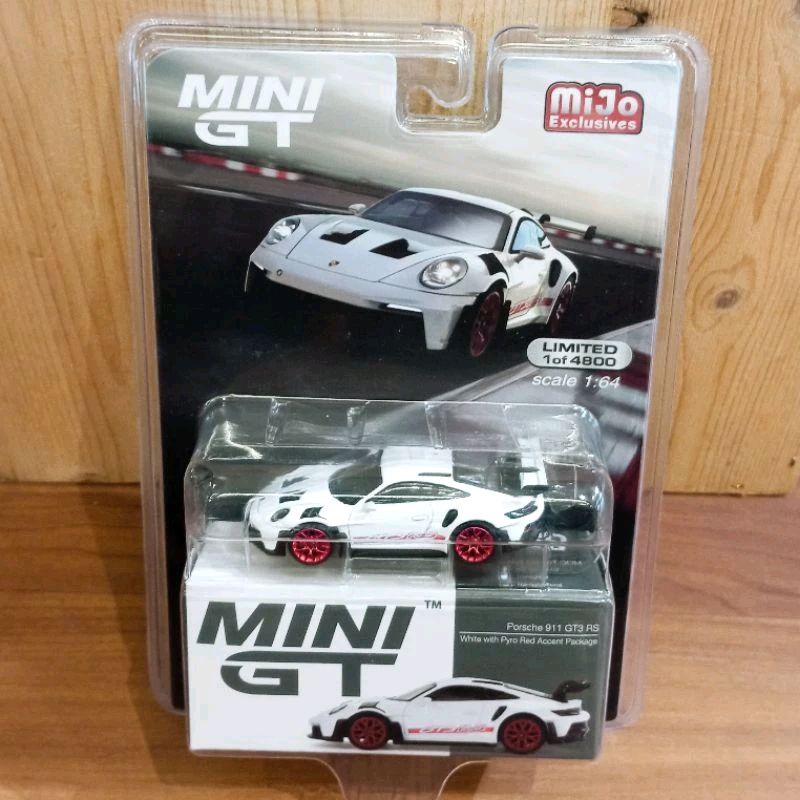 MINI GT 630 PORSCHE 911 (992) GT3 RS WHITE PYRO RED ACCENT BLISTER MINIGT