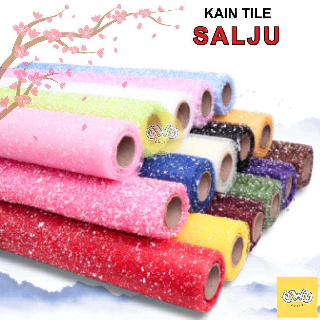 

Kain TILE SALJU / Snow Tile per roll BUKET BUNGA FLOWER WRAPPING