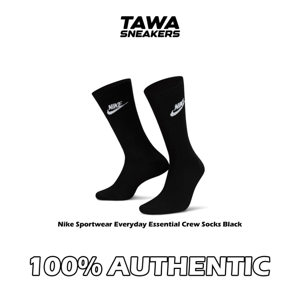 Kaos Kaki Nike Sportwear Everyday Essential Socks Black 3 Pairs