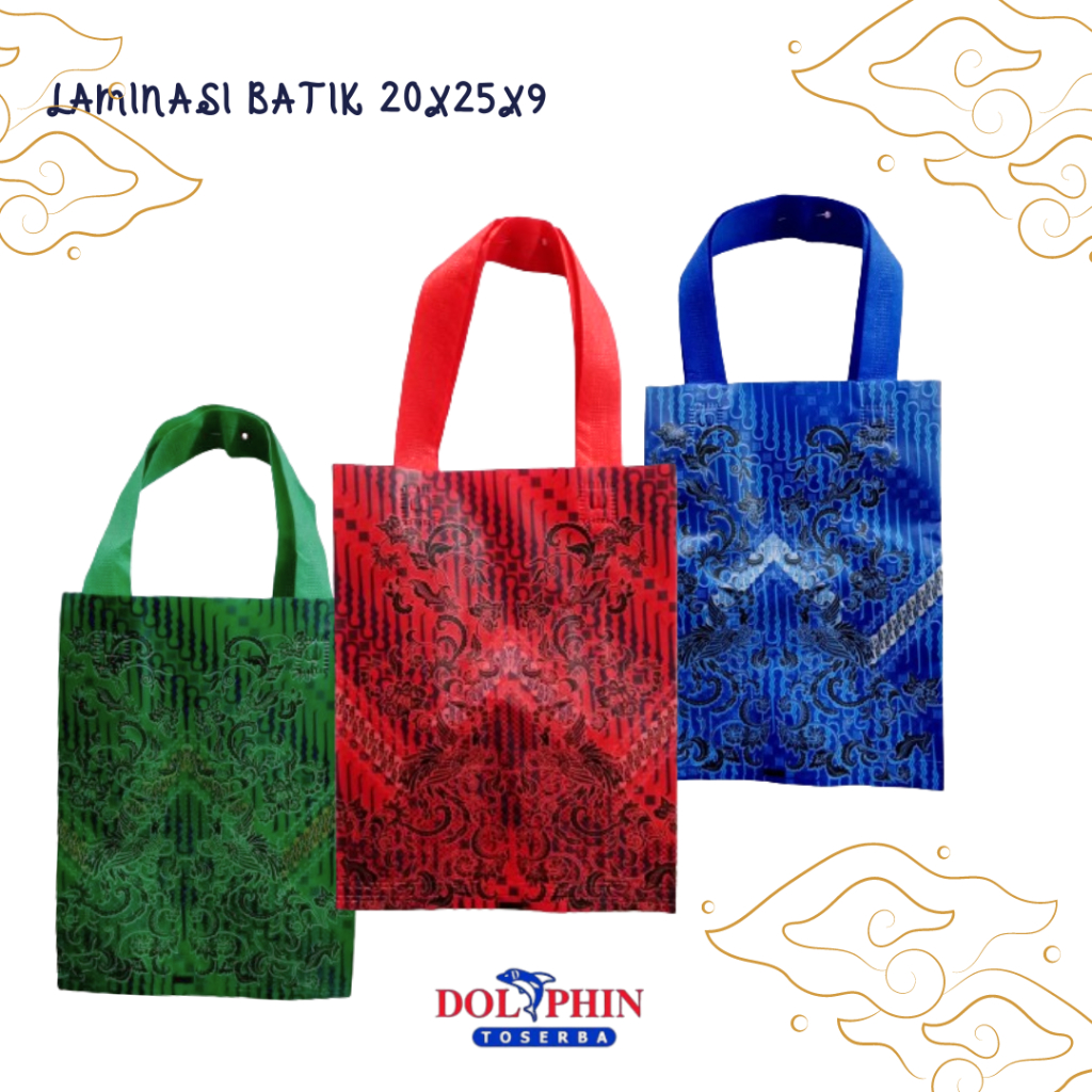 

1 LUSIN Tas spunbond Laminasi Batik 20x25x9 / goodie bag