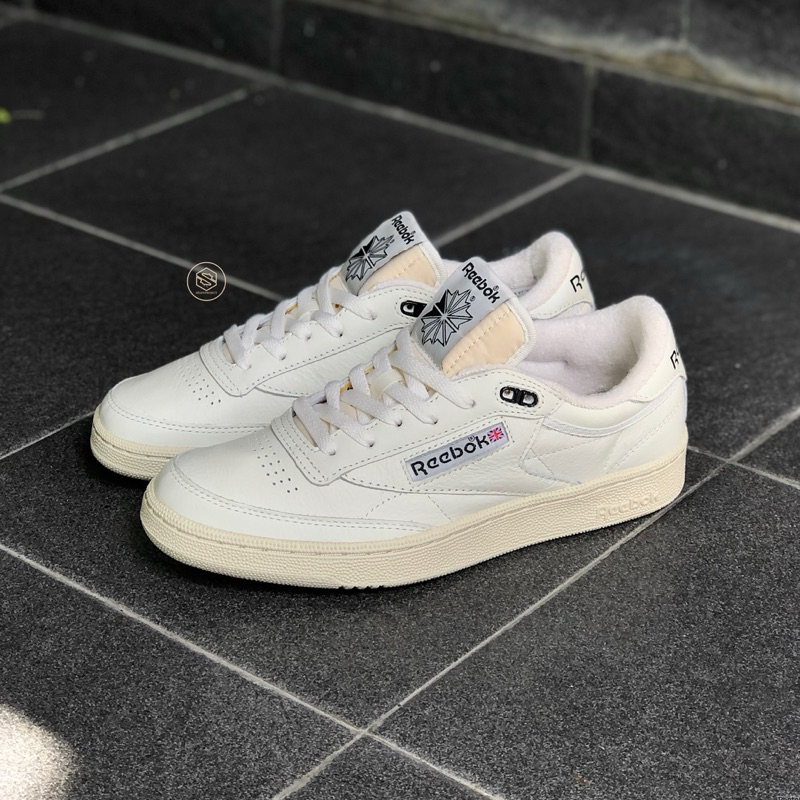 REEBOK CLASSIC CLUB C 85 VINTAGE CHALK WHITE BLACK NAVY BLUE ORIGINAL