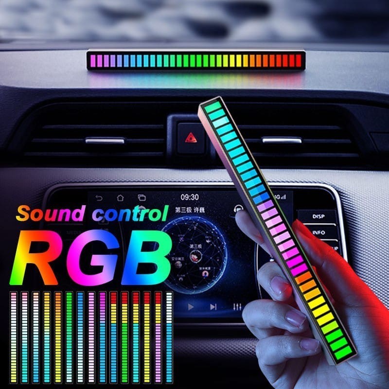Led bar lampu equalizer audio spectrum sensor suara RGB music strip Spectrum Battery