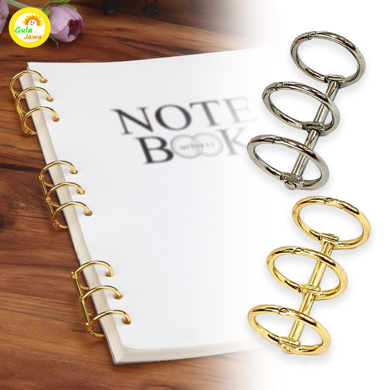 

1pc 3 Lubang Klip Logam Bergerak / 3 Hole Ring Binder Loose Metal Clip / Ring Binder Besi Calendar Book Rings Loose-Leaf Binder